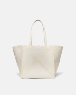 Nanushka The Origami Tote - Alt-Nappa Crochet Tote - Off White/Creme