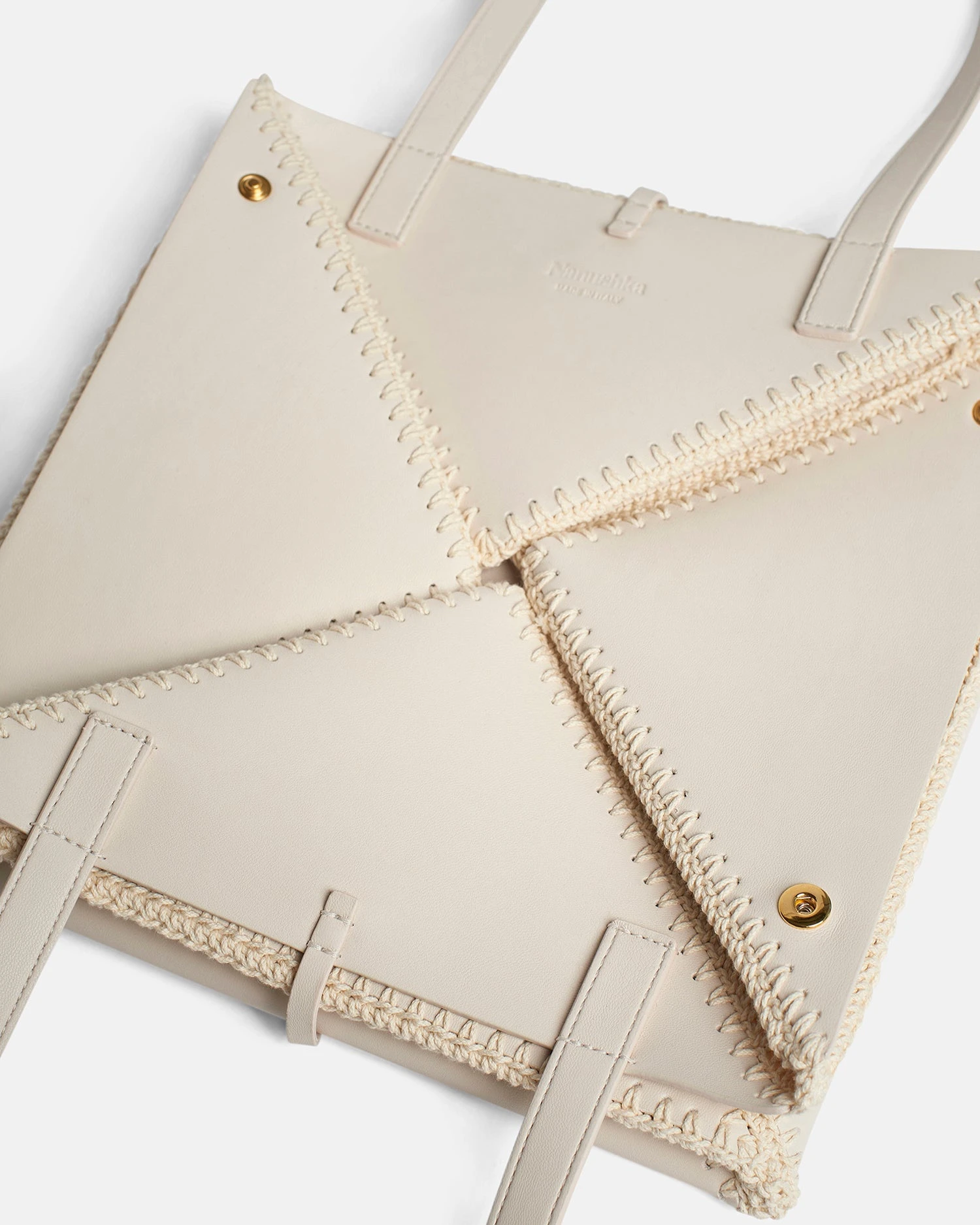 Nanushka The Origami Tote - Alt-Nappa Crochet Tote - Off White/Creme 8 Nanushka The Origami Tote - Alt-Nappa Crochet Tote - Off White/Creme - Image 6