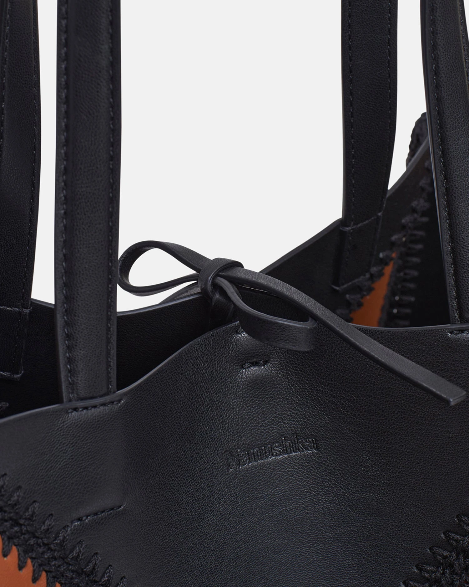 Nanushka The Origami Tote - Alt-Nappa Crochet Tote - Tan/Black Fw22 7 Nanushka The Origami Tote - Alt-Nappa Crochet Tote - Tan/Black Fw22 - Image 5